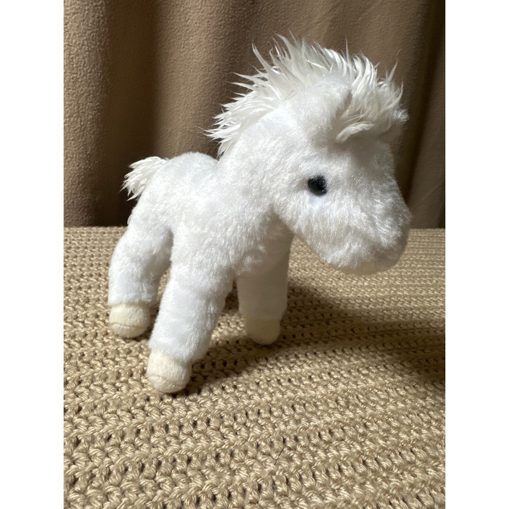 Douglas Sassy Pet Saks White Horse Plush with Quilted Horseshoe Carrying Bag - Picture 10 of 10